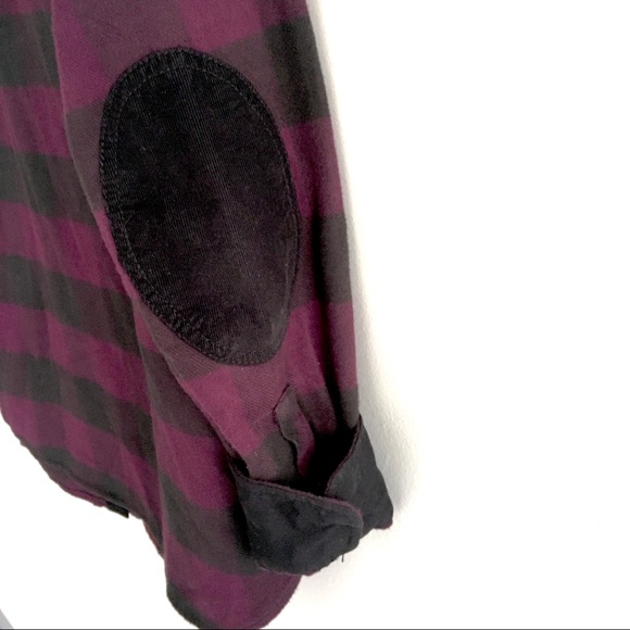 (SOLD) ROOTS Flannel Buffalo Shirt Elbow Patches M - Picture 4 of 5